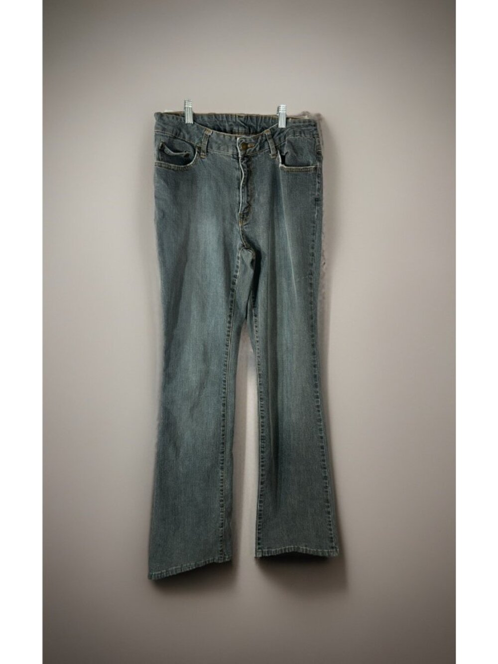 Jeanology Jeans Women's Size 10 T Blue Denim Bootcut Mid Rise Gray Wash Stretch